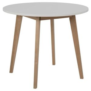Okrúhly jedálenský stôl Raven biely/hnedý vyobraziť