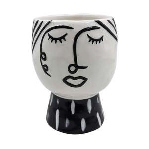 Čierno-biela porcelánová váza Mauro Ferretti Pot Face vyobraziť