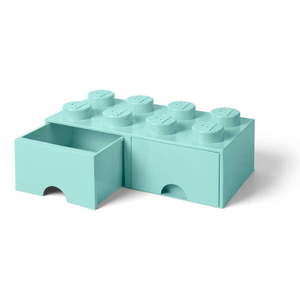 Mentolovozelený úložný box s dvoma zásuvkami LEGO® vyobraziť
