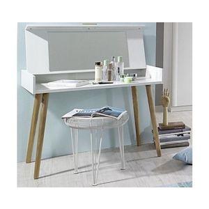 Toaletný / písací stolík so zrkadlom Kolding, biely/jaseň% vyobraziť