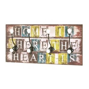 Nástenný vešiakový panel Home Heart Medi, vintage% vyobraziť