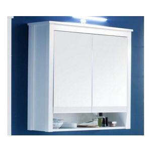 Kúpeľňová skrinka so zrkadlom Ole, biela, šírka 81 cm% vyobraziť
