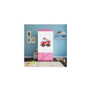 Detská skriňa Babydreams 90 cm hasičské auto ružová vyobraziť