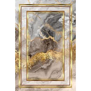Koberec Marble Frame 80x200 cm sivý/zlatý vyobraziť