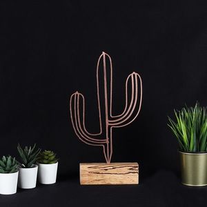 Kovová dekorácia Cactus 37 cm bronzová vyobraziť