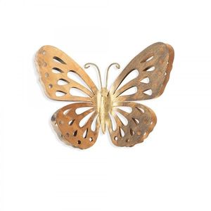 Nástenná kovová dekorácia Motýľ 32x29 cm zlatá vyobraziť