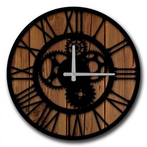 Nástenné hodiny Ozubené kolieska 50 cm hnedo-čierne vyobraziť
