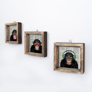 Súprava obrazov Šimpanz 15x15 cm 3 ks vyobraziť
