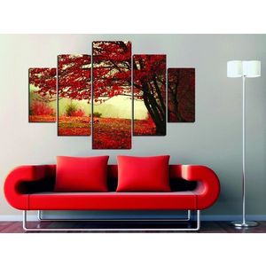 Viacdielny obraz Červená jeseň 92 x 56 cm vyobraziť