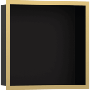 Hansgrohe XtraStoris Individual - Výklenok do steny matný čierny, s designovým rámom 300x300x100mm, leštený vzhľad zlata 56098990 vyobraziť