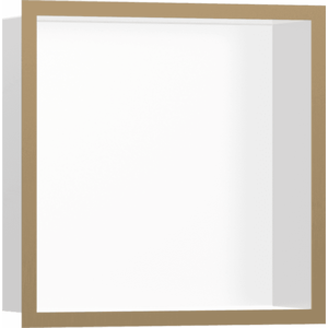 Hansgrohe XtraStoris Individual - Výklenok do steny matný biely s dizajnovým rámom 300x300x100mm, kartáčovaný bronz 56099140 vyobraziť