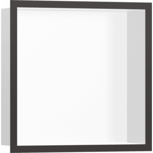 Hansgrohe XtraStoris Individual - Výklenok do steny matný biely s dizajnovým rámom 300x300x100mm, kartáčovaný čierny chróm 56099340 vyobraziť