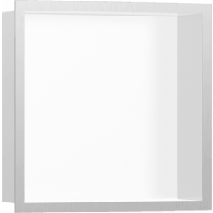 Hansgrohe XtraStoris Individual - Výklenok do steny matný biely s dizajnovým rámom 300x300x100mm, kartáčovaná nerezová oceľ 56099800 vyobraziť