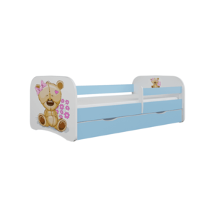 Detská posteľ Babydreams medvedík s kvietkami modrá vyobraziť