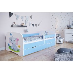 Detská posteľ Babydreams slon s motýlikmi modrá vyobraziť