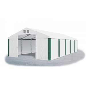 Skladový stan 5x10x2, 5m strecha PVC 560g/m2 boky PVC 500g/m2 konštrukcie ZIMA PLUS Bílá Bílá Zelená vyobraziť