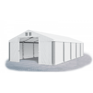 Skladový stan 5x10x2, 5m strecha PVC 560g/m2 boky PVC 500g/m2 konštrukcie ZIMA PLUS Bílá Bílá Šedá vyobraziť