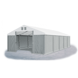 Skladový stan 5x10x2, 5m strecha PVC 560g/m2 boky PVC 500g/m2 konštrukcie ZIMA PLUS Šedá Bílá Šedá vyobraziť