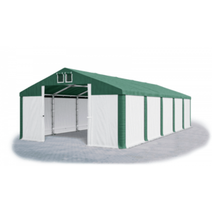 Skladový stan 5x10x2, 5m strecha PVC 560g/m2 boky PVC 500g/m2 konštrukcie ZIMA PLUS Bílá Zelená Zelená vyobraziť