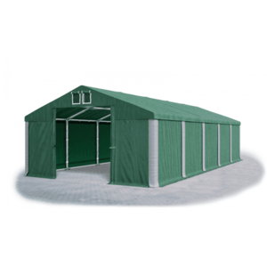 Skladový stan 5x10x2, 5m strecha PVC 560g/m2 boky PVC 500g/m2 konštrukcie ZIMA PLUS Zelená Zelená Šedá vyobraziť