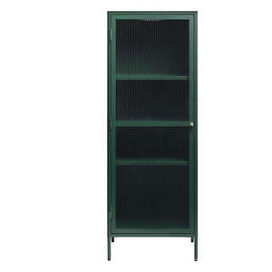 Zelená kovová vitrína Unique Furniture Bronco, výška 160 cm vyobraziť