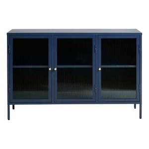 Modrá kovová vitrína Unique Furniture Bronco, výška 85 cm vyobraziť