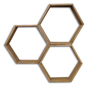 Súprava 3 drevených nástenných políc Bee vyobraziť
