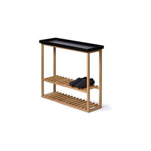 Polica na topánky/úložný stolík s čiernou doskou z dubového dreva Wireworks Hello Storage vyobraziť