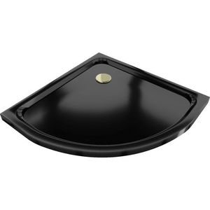 MEXEN/S - Flat sprchová vanička štvrťkruhová slim 70 x 70, černá + zlatý sifón 41707070G vyobraziť