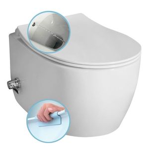 ISVEA - SENTIMENTI CLEANWASH závesná WC misa Rimless, integrovaný ventil a bidetová spŕška 36x51cm, biela 10ARS1010 vyobraziť
