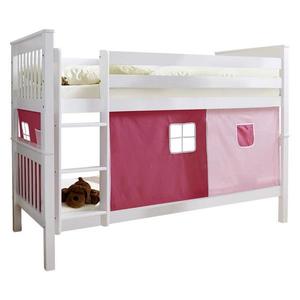 Poschodová posteľ ružový záves Sammy 90x200 Cm Biela vyobraziť