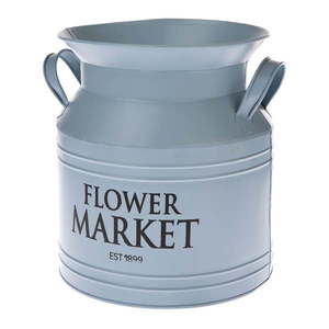 Modrý kovový kvetináč Dakls Flower Market, ø 20 cm vyobraziť