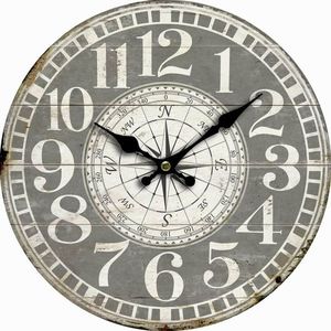 Drevené nástenné hodiny Vintage compass, pr. 34 cm vyobraziť