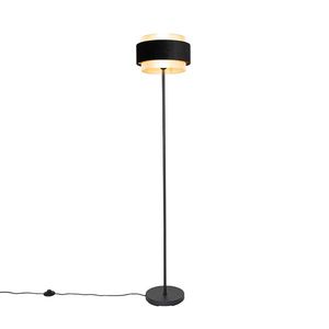 Moderná stojaca lampa čierna so zlatou - Elif vyobraziť