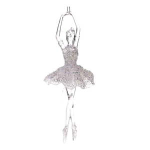 Závesná soška baleríny v striebornej farbe Dakls, výška 17 cm vyobraziť