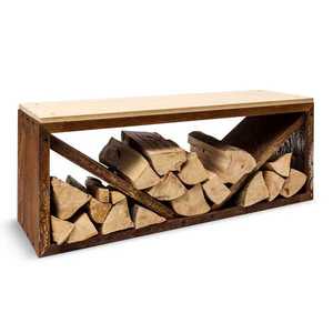 Blumfeldt Kindlewood L Rust, stojan na drevo, lavička, 104 × 40 × 35 cm, bambus, zinok vyobraziť