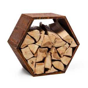 Blumfeldt Hexawood Rust, stojan na drevo, šesťuholníkový tvar, 50, 2 × 58 × 32 cm vyobraziť