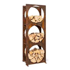 Blumfeldt Trio Circulo, stojan na drevo, regál, 55 × 160 × 30 cm, 3 mm oceľ, hrdzavý vzhľad vyobraziť