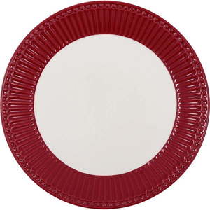 Červeno-biely tanier z kameniny ø 23 cm Alice - Green Gate vyobraziť