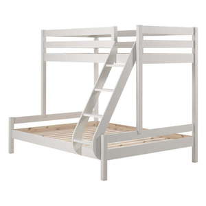 Biela poschodová detská posteľ z borovicového dreva 140x200/90x200 cm Pino Martin – Vipack vyobraziť