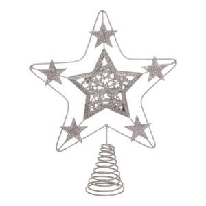 Hviezda na vianočný strom v striebornej farbe Casa Selección Terminal, ø 18 cm vyobraziť