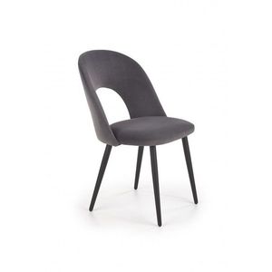 Jedálenská stolička K384 zamat / čierna Halmar Sivá vyobraziť