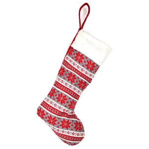 Vianočná textilná topánka pletená, 45 cm, sivá vyobraziť