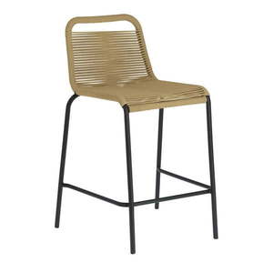 Béžová barová stolička s oceľovou konštrukciou Kave Home Glenville, výška 62 cm vyobraziť