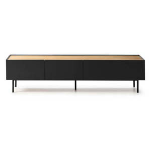 Čierny/v prírodnej farbe TV stolík v dekore duba 180x45 cm Arista – Teulat vyobraziť