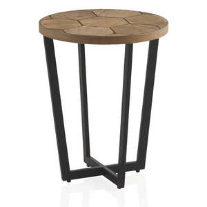 Odkladací stolík s čiernou železnou konštrukciou Geese Honeycomb, ⌀ 44 cm vyobraziť