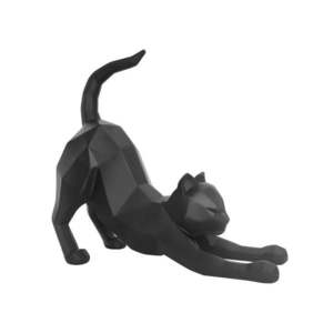 Matne čierna soška PT LIVING Origami Stretching Cat, výška 30, 5 cm vyobraziť