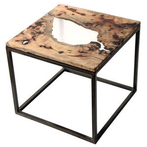 Sconto Odkladací stolík RESIN 50x50 cm, transparentná/sivá vyobraziť