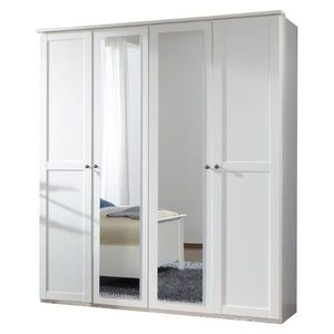 Sconto Šatníková skriňa CHASE biela, 4 dvere, 2 zrkadlá vyobraziť