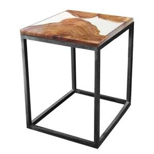 Sconto Odkladací stolík RESIN 40x40 cm, transparentná/sivá vyobraziť
